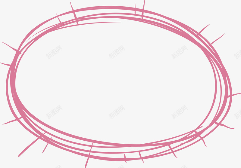 粉色手绘椭圆形标题框png免抠素材_88icon https://88icon.com 手绘标题框 椭圆标题框 矢量素材 粉红色 粉色线框