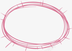 粉色手绘椭圆形标题框素材