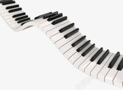 弯曲琴键手绘弯曲黑白琴键高清图片