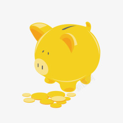 金猪存钱罐钱币素材