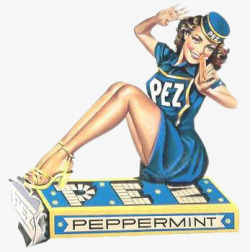 20世纪海报欧美女子与香烟素材