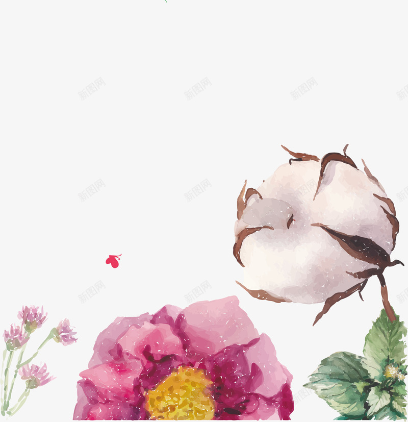 植物棉花png免抠素材_88icon https://88icon.com 原材料 形状 插画 绘画 花