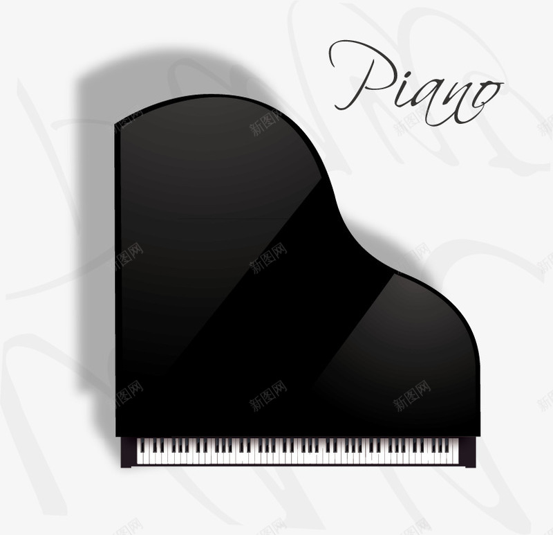 钢琴矢量图ai免抠素材_88icon https://88icon.com 签名 钢琴 音乐 黑白琴键 矢量图