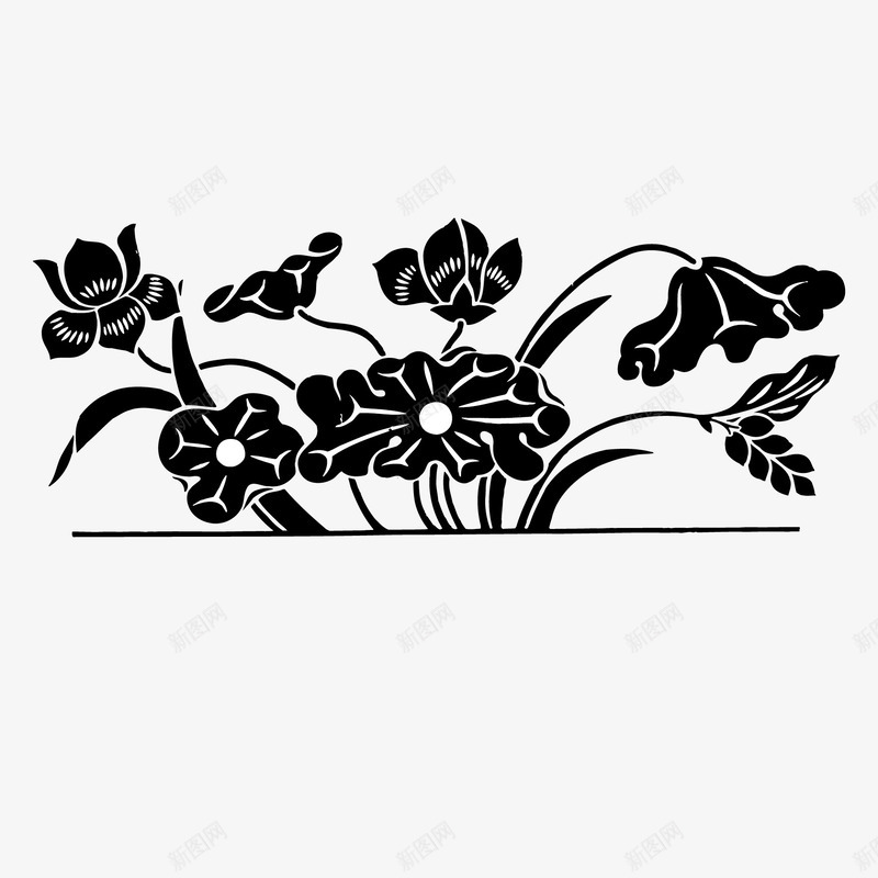 荷花剪影装饰画矢量图ai免抠素材_88icon https://88icon.com 传统 剪影 荷花 荷花剪影 矢量图