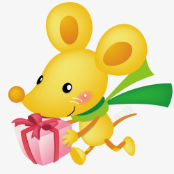 抱着礼物老鼠抱着礼物矢量图高清图片
