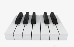 黑白手绘琴键素材