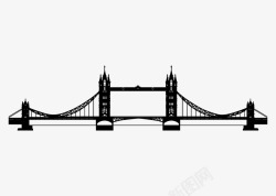 黑白伦敦塔桥矢量图素材