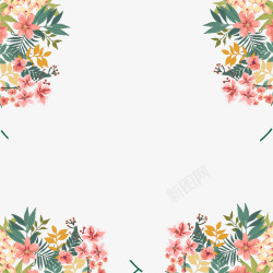 水彩花卉边框装饰素材