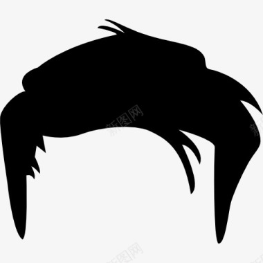 假发短的男性头发形状图标图标