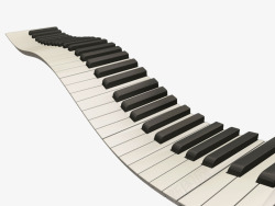 钢琴按键手绘曲线黑白按键高清图片
