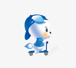蓝色小狗骑车的小狗高清图片