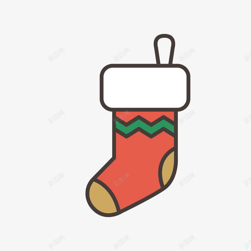 红色袜子卡通圣诞元素矢量图ai免抠素材_88icon https://88icon.com 圣诞 平面 礼物 红色 线稿 节日 袜子 设计 矢量图