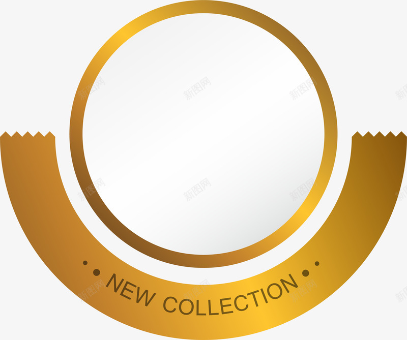 金色圆圈标签png免抠素材_88icon https://88icon.com 促销 圆圈 新品 标签 装饰图案 金色