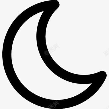 白色月亮相位轮廓图标图标