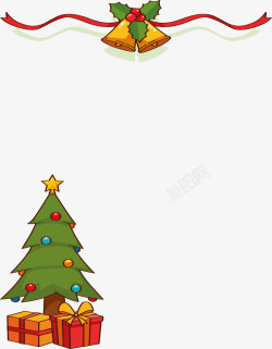 圣诞树铃铛信纸矢量图素材