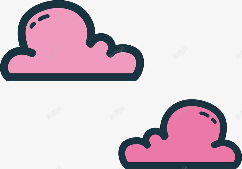 扁平化粉红色的云朵png免抠素材_88icon https://88icon.com 云 云彩 云朵 扁平化 粉红 粉红色 粉色 粉色的云