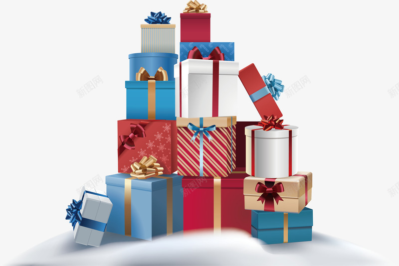雪地上的礼物堆矢量图ai免抠素材_88icon https://88icon.com 圣诞礼物 矢量png 礼物 礼物堆 雪地 雪地礼物 矢量图