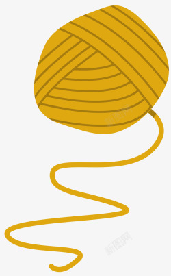 黄色简单毛线球矢量图素材