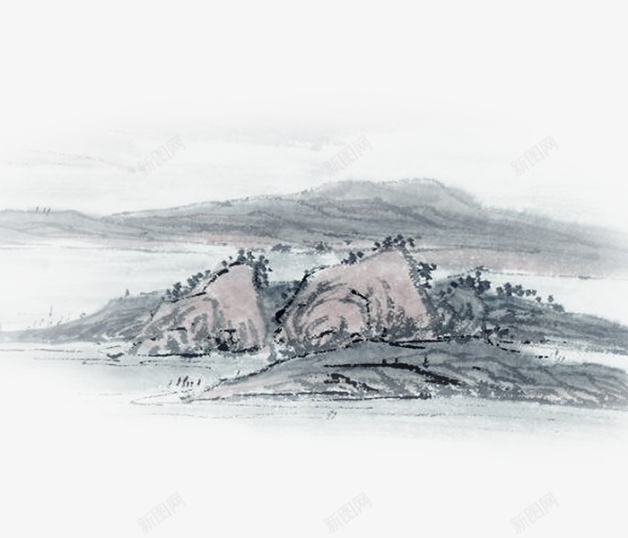 山脉山峰中国风png免抠素材_88icon https://88icon.com 中国风 云彩 山峰 山脉 素雅