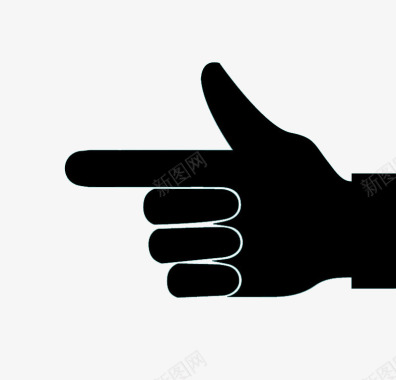 黑白剪纸手指指向图标图标