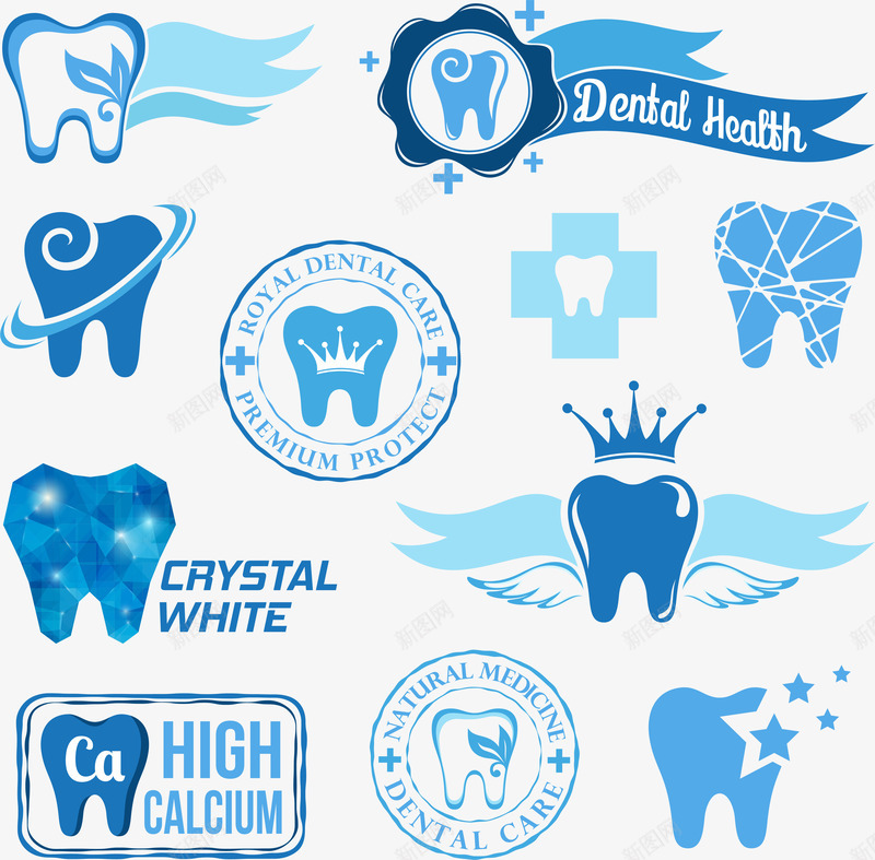 牙齿健康标签标志png免抠素材_88icon https://88icon.com AI格式 AI素材牙齿 健康 标志 标签 牙医诊所 牙齿 牙齿护理