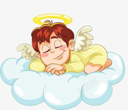 熟睡的婴儿在云彩上睡觉的天使高清图片