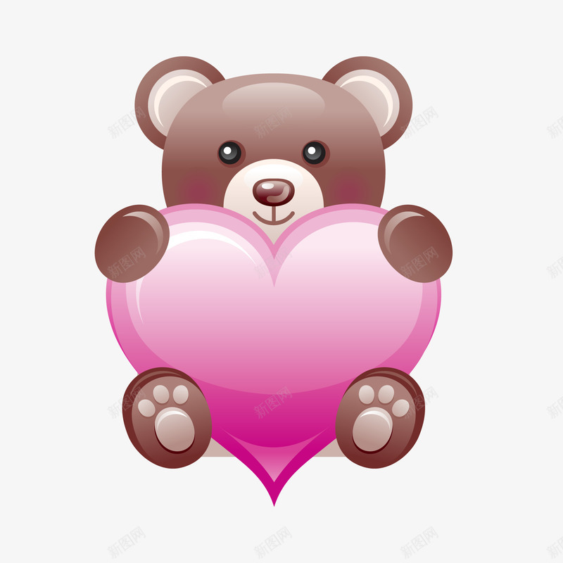 卡通抱着爱心的小熊矢量图ai免抠素材_88icon https://88icon.com 动物设计 卡通 小熊 抱着爱心 礼物设计 矢量图