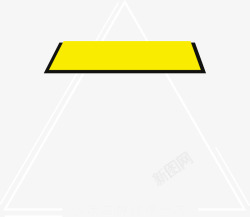 黄色几何标题栏素材
