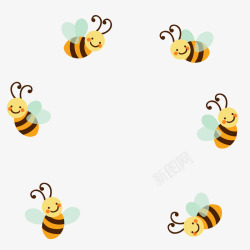 动物纹理黄色创意蜜蜂动物元素矢量图高清图片