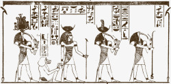 古埃及风格矩形迷你风格壁画雕塑矢量图高清图片