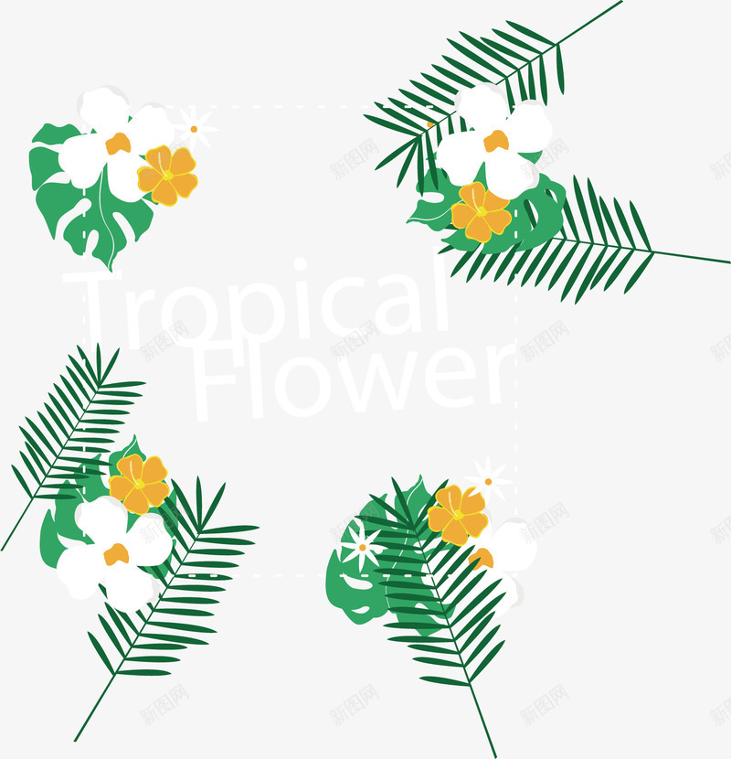 正方形花边框矢量图ai免抠素材_88icon https://88icon.com 农作物 植物 绿色 花朵 鲜花 鲜花框 黄色 矢量图