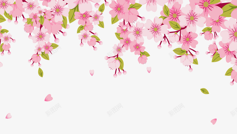 粉色鲜花顶部背景图psd免抠素材_88icon https://88icon.com 梅花 粉色 粉色鲜花顶部背景图 花朵 顶部背景图 鲜花