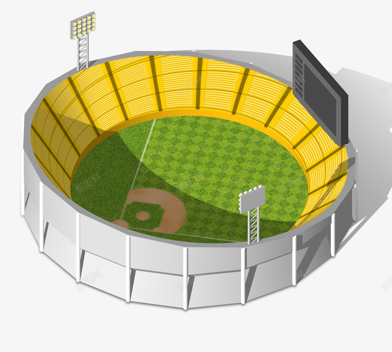 模型足球场png免抠素材_88icon https://88icon.com 形状 模型 立体 足球场