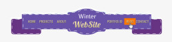 冬季标题栏紫色矢量图素材
