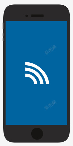 手机卡通风格NFC矢量图素材