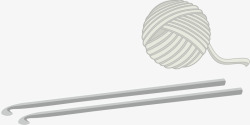 银白色针织毛线球素材