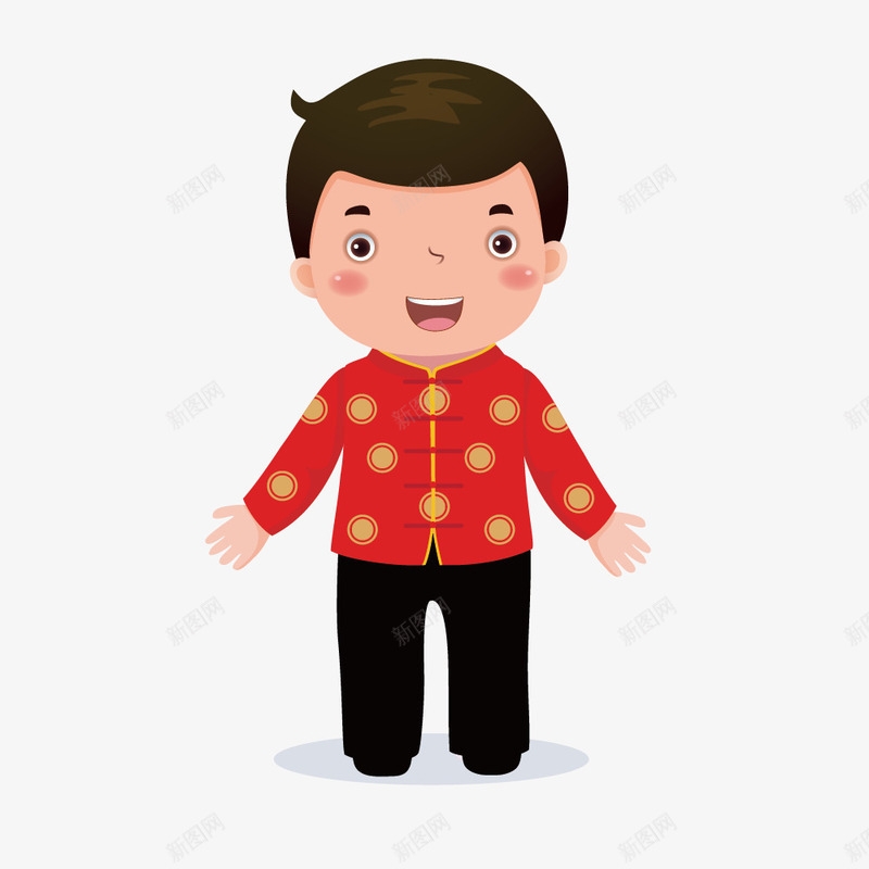 穿唐装的男孩png免抠素材_88icon https://88icon.com 中国 儿童 可爱男孩 唐装 幼儿园 红色