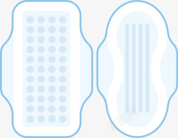 方形卫生巾两片不同形状的卫生巾矢量图高清图片