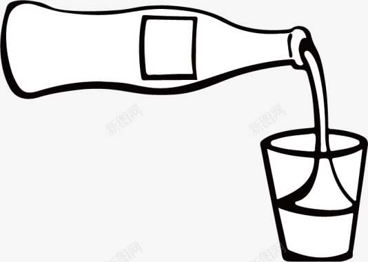 玻璃瓶饮料简笔画图标图标