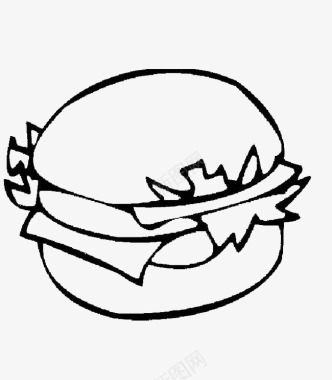 简易汉堡简笔画食物图标图标
