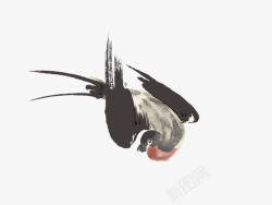 创意水墨风格手绘小燕子素材