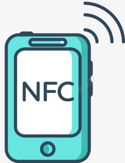卡通NFC信号刷卡NFC图标高清图片
