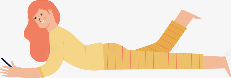 在家趴着玩手机的女孩矢量图ai免抠素材_88icon https://88icon.com 宅女 宅女玩手机 玩手机 玩手机的人 矢量png 趴着玩手机 矢量图