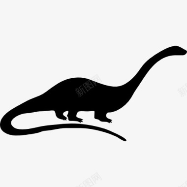 扁平化恐龙侧视图马门溪恐龙形状图标图标