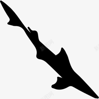角鲨细长的鱼形图标图标