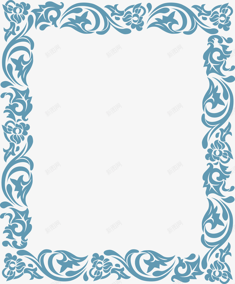 蓝色花纹纹理海报欧式边框元素矢量图eps免抠素材_88icon https://88icon.com 天蓝色 欧式风格 欧风边框 精致纹理 精致边框 花纹 高清PNG 矢量图