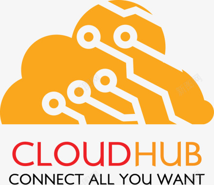创意橙色云朵logo图图标图标