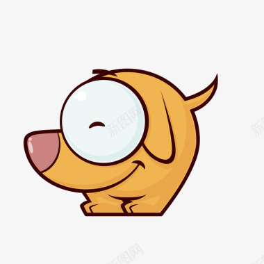 抽象小狗插画手绘大眼狗头像图标图标