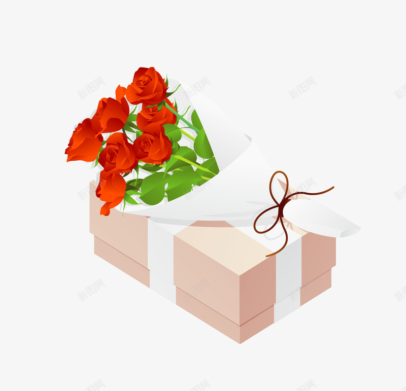 高档礼盒矢量图ai免抠素材_88icon https://88icon.com 玫瑰花 礼物 表白 送礼 高档礼盒 矢量图