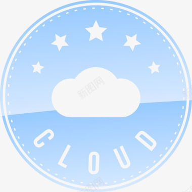 蓝色圆形logo云朵图图标图标